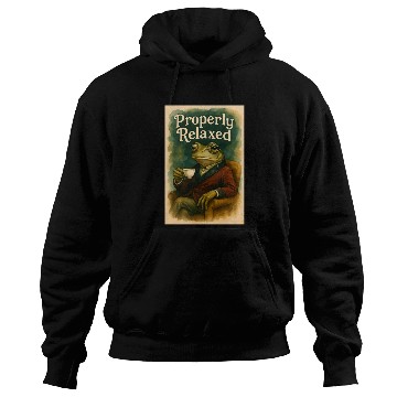 Discover Sophisticated Frog Tea Poster Hoodies