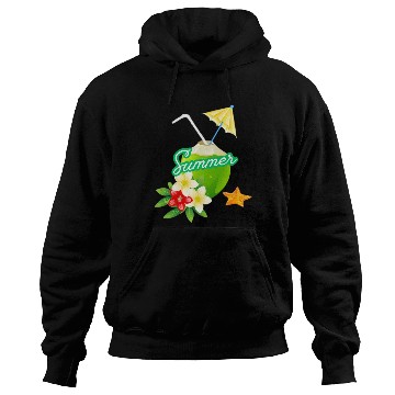 Discover Tropical Summer Coconut with Flowers Hoodies