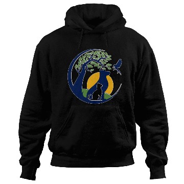 Discover Serene Wilderness Canine and Feline Scene Hoodies