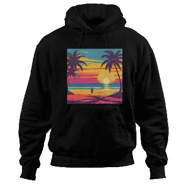 Discover Tropical Sunset Beach Scene Hoodies