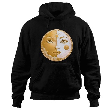 Discover Celestial  Lunar Sun Face Art Hoodies