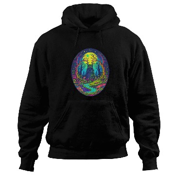 Discover Psychedelic Forest Spirit – Glowing Tree Guardian Hoodies