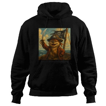 Discover Whimsical Pirate Ferret Art Hoodies