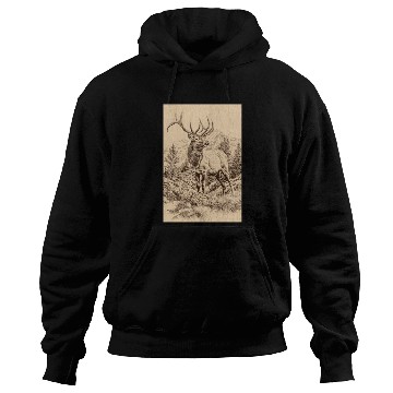Discover elk in the mountains Hoodies
