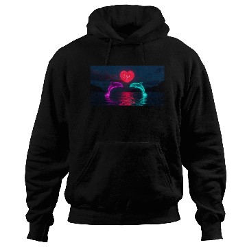 Discover In a stunning digital artwork, two dolphins  Hoodies
