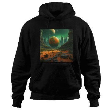 Discover Sci-Fi Futuristic Alien Planet Landscape Hoodies
