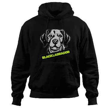 Discover Black Labrador Portrait Illustration Hoodies