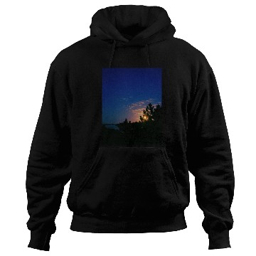 Discover Serene Sunset Over Night Pines Hoodies