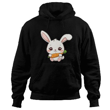 Discover Cute Bunny with Carrot Illustration Hoodies