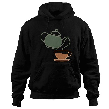 Discover Vintage Tea Kettle and Cup Silhouette Hoodies