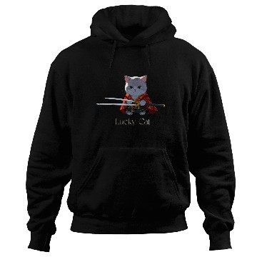 Discover Mythic Warrior Cat with Swords Hoodies
