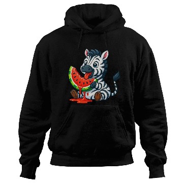 Discover Cute zebra with watermelon summer cartoon Hoodies