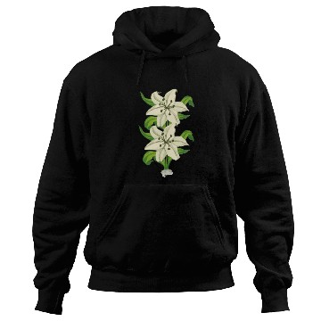 Discover Elegant White Lily Botanical Illustration Hoodies
