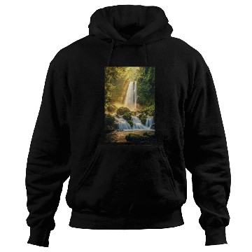 Discover Sunrise Over Hidden Waterfall Hoodies