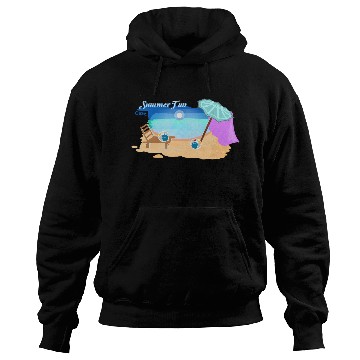 Discover Summer Beach Scene Illustration Hoodies
