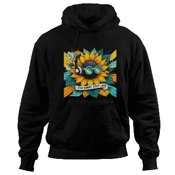 Discover Sunflower with Sunglasses and Headphones Hoodies