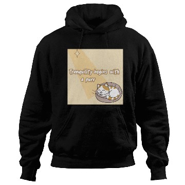 Discover Peaceful Cat Relaxation Illustration Hoodies
