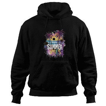Discover Tropical Sunset Summer Vibes Design Hoodies