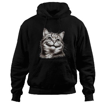 Discover Joyful Cat Illustration for Apparel Hoodies