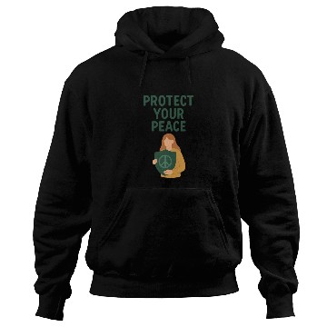 Discover Peaceful Defender Shield Illustration Hoodies