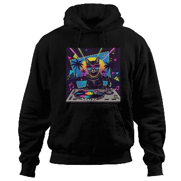 Discover 80s Retro Cat DJ Hoodies