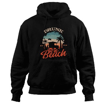 Discover Tropical Beach Sunset Illustration Hoodies