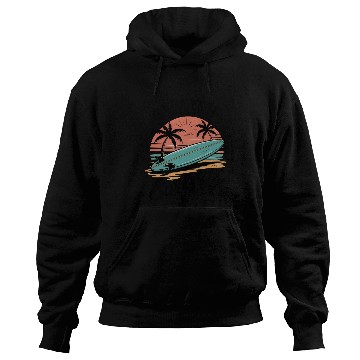 Discover Sunset Surfing Beach Scene Hoodies