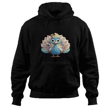 Discover Regal Peacock Fantasy Character Hoodies