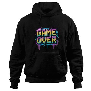 Discover Pixelated Game Over Graffiti Design Hoodies