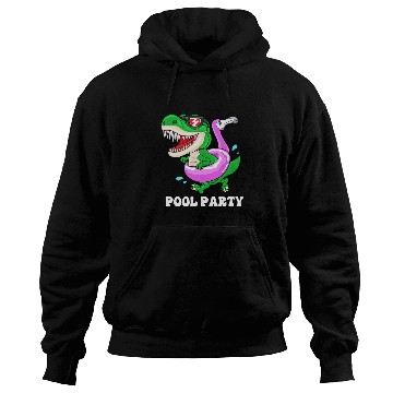 Discover Pool Party Squad Dinosaur Swimming Hoodies