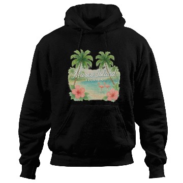 Discover Marco Island Florida Flamingo Beach Hoodies