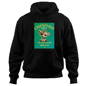 Discover Whimsical Friendshippissed Giraffe Illustration Hoodies