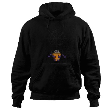 Discover Cartoon Spider hanging from Web holding Bucket Hoodies