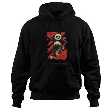 Discover Playful Panda Skateboard Design Hoodies