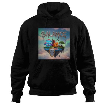 Discover Surreal Floating Island with Mushrooms and Time Hoodies