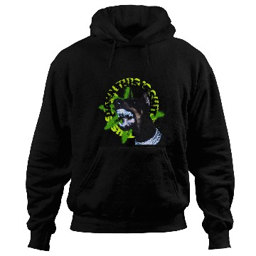 Discover Aggressive Doberman with Spiked Text Hoodies