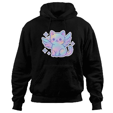 Discover Celestial Winged Cat Illustration Hoodies