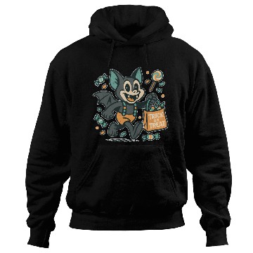 Discover Cute Bat with Candy Bag Halloween Design Hoodies