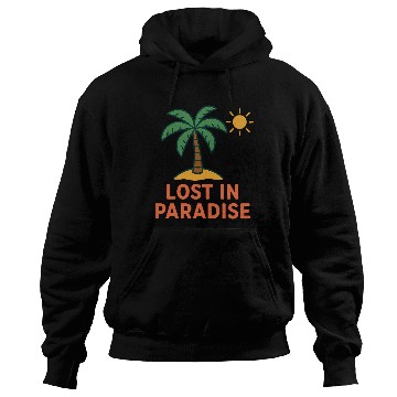 Discover Tropical Sunset Palm Illustration Hoodies