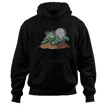 Discover Zombie Cat Emerging from Grave Design Hoodies