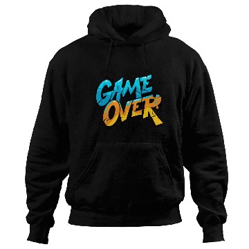 Discover Blue and Yellow Graffiti Game Over Hoodies