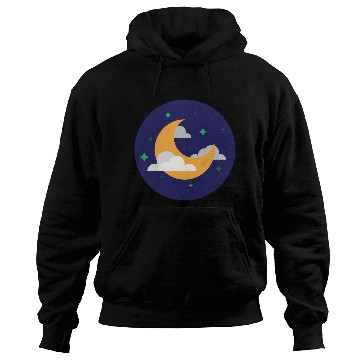 Discover Dreamy Night Sky Crescent Design Hoodies