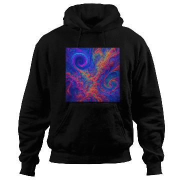 Discover Psychedelic Vortex Swirl in Neon Cosmic Colors Hoodies