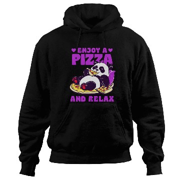 Discover Cute Panda Enjoying Pizza Illustration Hoodies