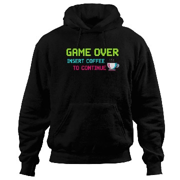 Discover Pixelated Video Game Over Coffee Illustration Hoodies