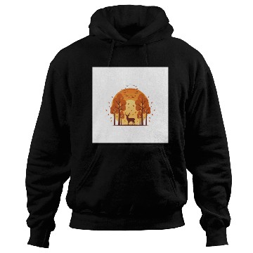 Discover Autumn Sunset Forest Scene Hoodies