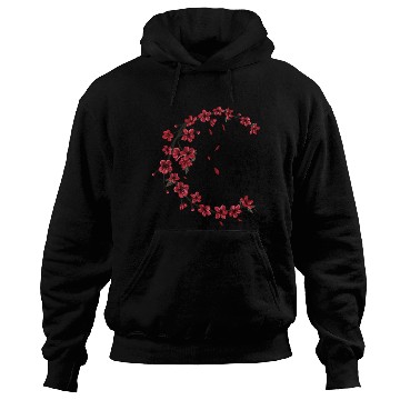 Discover Red Moon Cherry Blossom Sakura Flower Design Hoodies