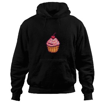 Discover Pixel Art Cupcake with Cherry Hoodies