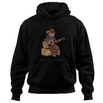 Discover Cowboy Cat Playing Guitar – Typography Art Hoodies