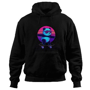 Discover Neon Panda Skateboard Chill Hoodies